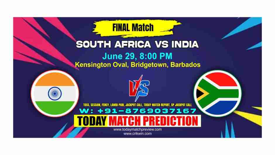 South Africa vs India T20 World Cup Final Match Prediction
