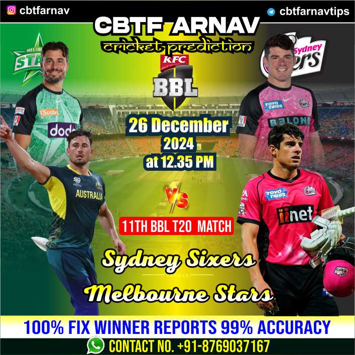 Melbourne Stars vs Sydney Sixers 11th BBL T20 Match Prediction Today