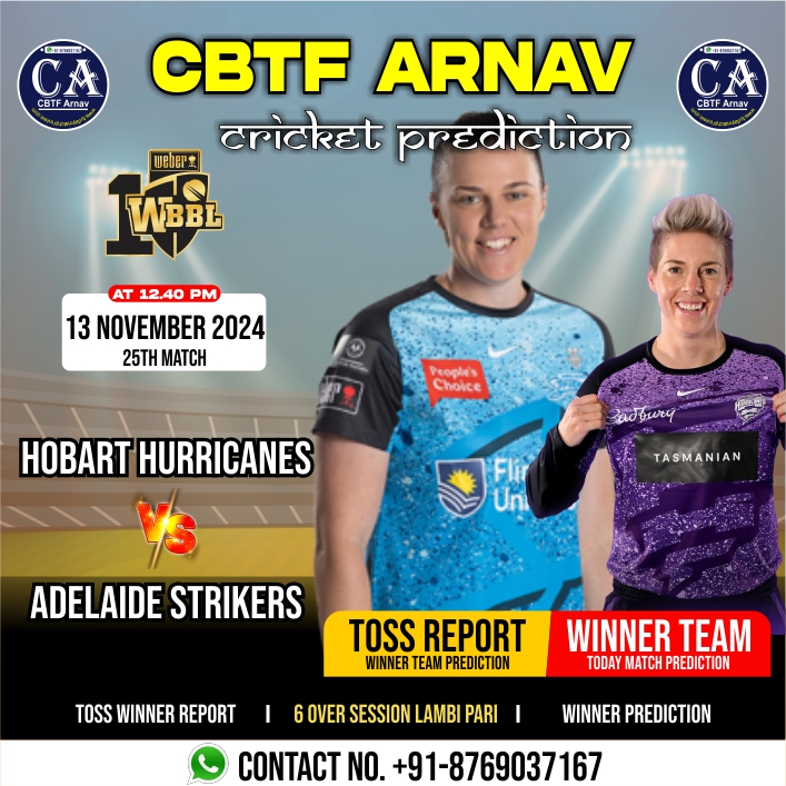 Adelaide Strikers vs Hobart Hurricanes WBBLT20 25th Match Prediction