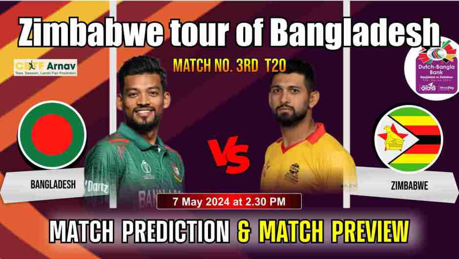 Zim vs Ban 3rd Match Prediction 2024