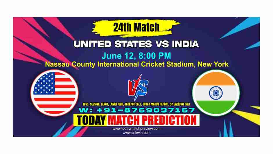 Get accurate today match prediction for the T20 World Cup 25 match between IND and USA. Find out who will win and make informed betting decisions.