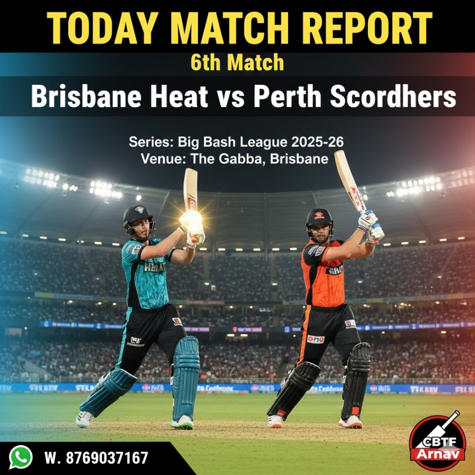 BBL 2025-26: Brisbane Heat vs Perth Scorchers 100% Match Prediction Tips