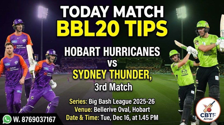 Hobart Hurricanes vs Sydney Thunder Today Match Prediction – BBL